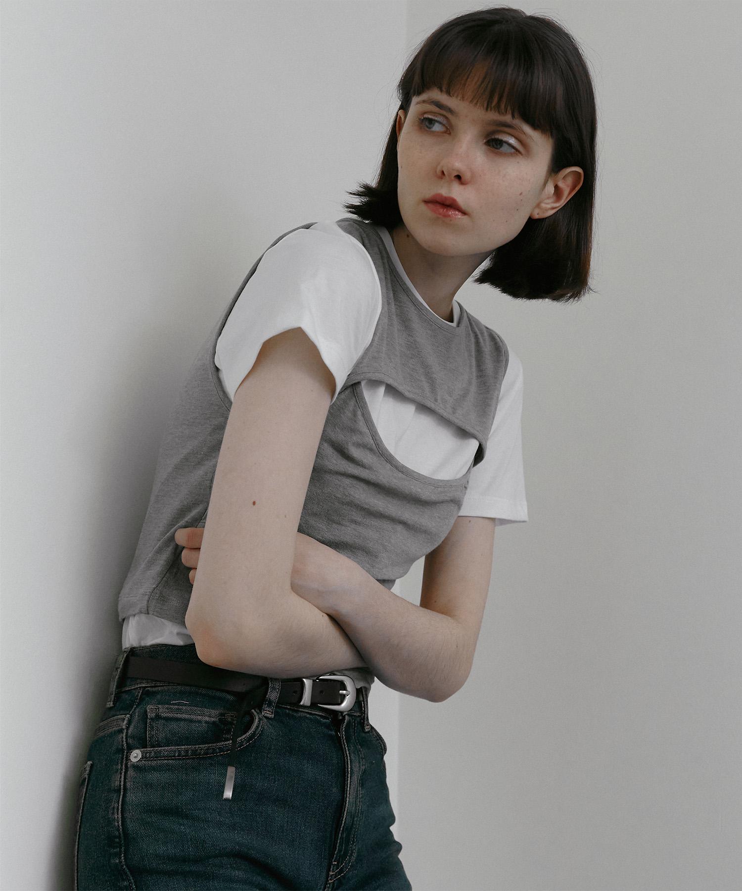 Mario Two-Hole Sleeveless Top (Gray) Gray