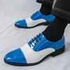 Fashion New British Gentleman Fashion Mixed Color Lace Up Brogues Oxford Shoes Designer Formal Wedding Prom Dress Homecoming Footwear