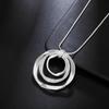 Jinshi Lake 925 Silver Frosted Three-Circle Vintage Necklace