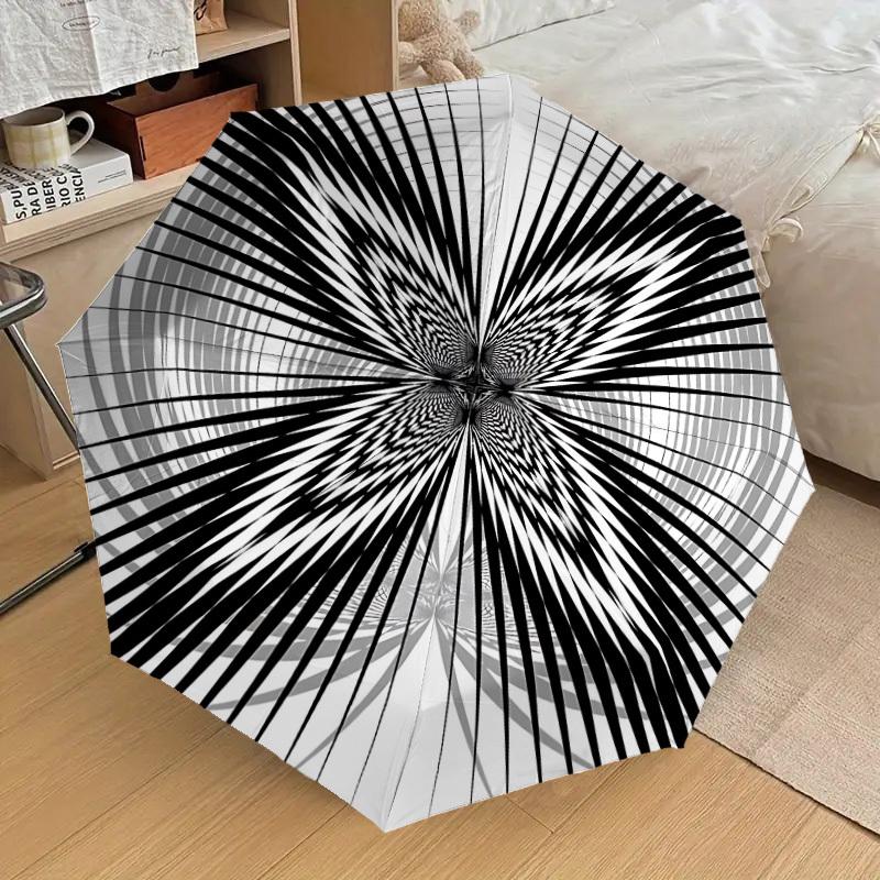 

1pc Geometric Circle Pattern Automatic Folding Umbrella, Casual Outdoor Accessory, Birthday Festival Gift yy251126093