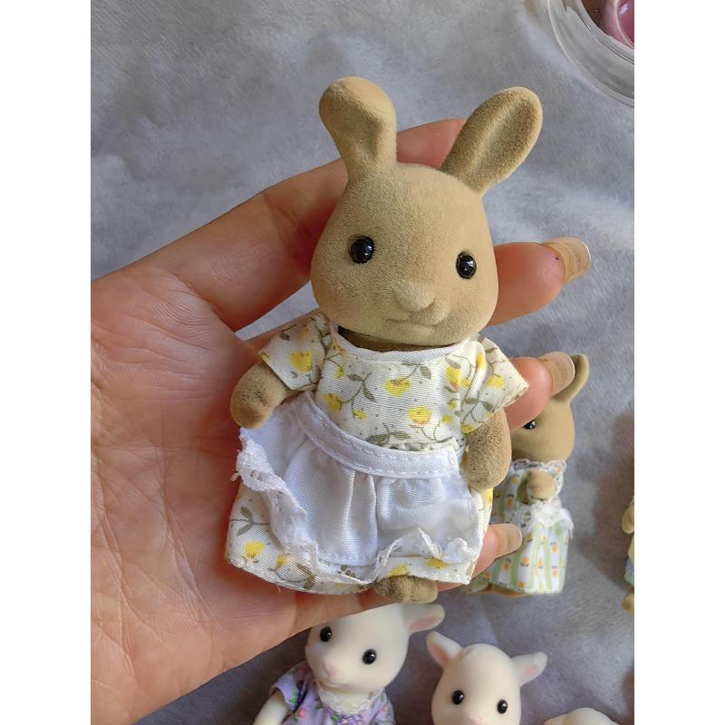 Original Forest Animal Family 1:12 Mini Dollhouse Furniture Rabbit Bear Dog Cat Pets Figure Toy Dolls Kids Gift