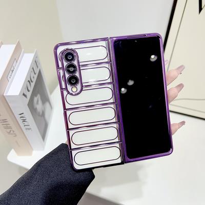 Electroplated Transparent Case For Samsung Galaxy Z Fold 3 4 Fold4 Zfold3 Protection Shockproof Anti -Scratch Fashion Cover