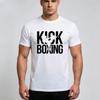 Unisex 100 Cotton T Shirt Kick Boxing Embedded Fighter Silhouette Graphic Martial Arts Training Casual Male Short Sleeve Tee Tops