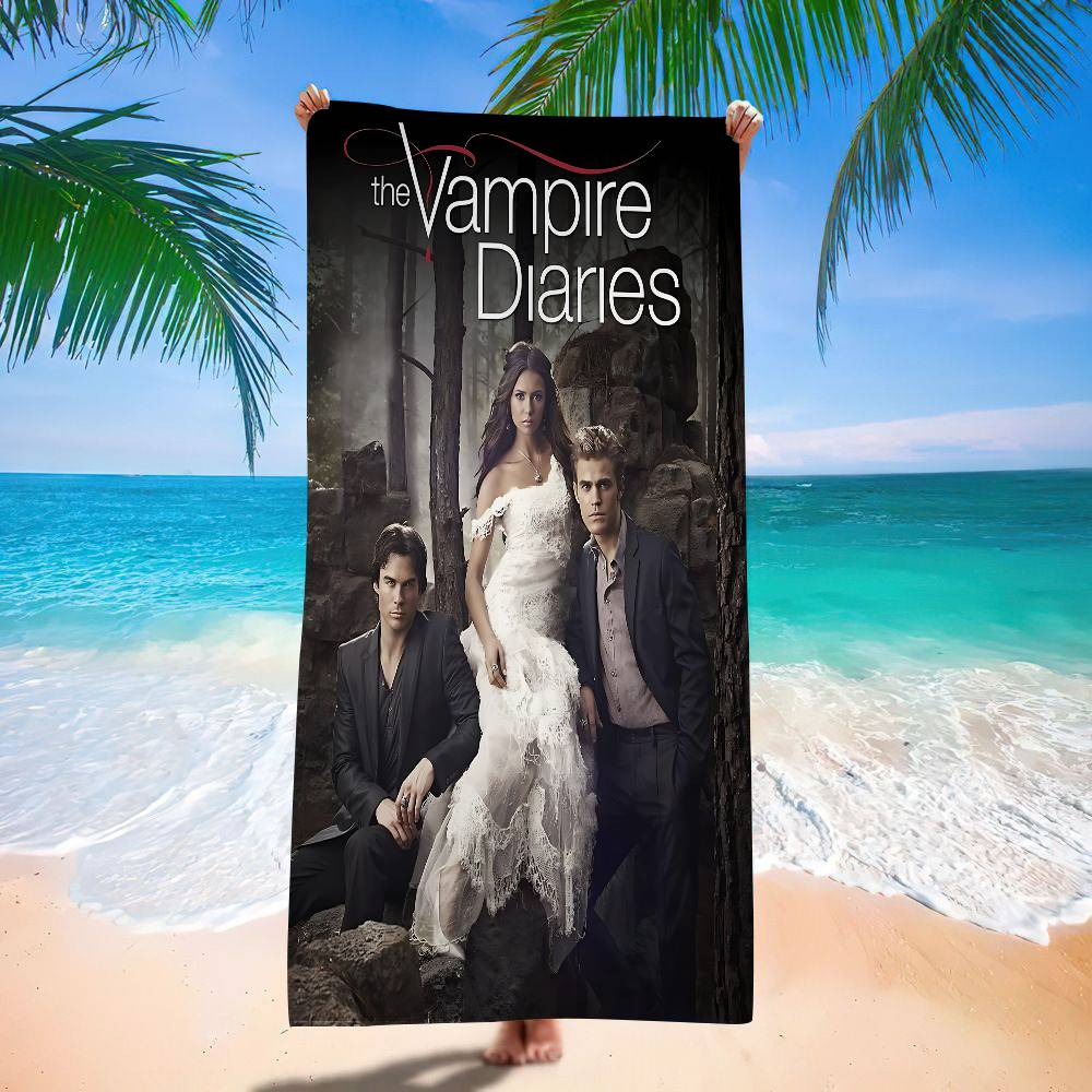 Horror TV The V-Vampire Diaries Bath Towel Microfiber Soft Water Absorbing Breathable For Girl Kids Decorative Beach Towel