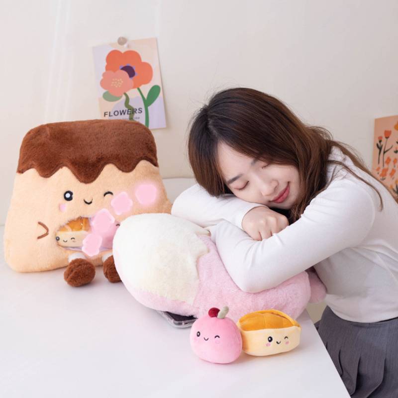 Cake Pudding Plush Stuffed Toy Doll Huggable Pillow Pp Cotton Filling Kids Gift