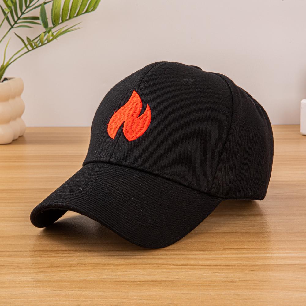 New fashionable dad caps with embroidered fire patterns, baseball caps for women, men, summer, autumn and spring sun hats, adjus