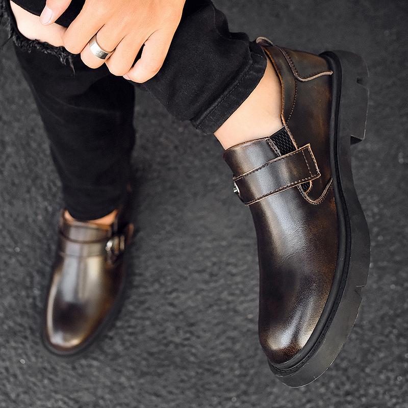 Fashion Spring British Style Designer Brand Leather Shoes Chelsea Leather Shoes Cowhide Shoes Waterproof Business Leather Casual Shoes