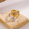 Stainless Steel Geometry Rings for Men Women Two Color Waterproof Open Punk Charms Rings Luxury Jewelry Gifts 2025 New