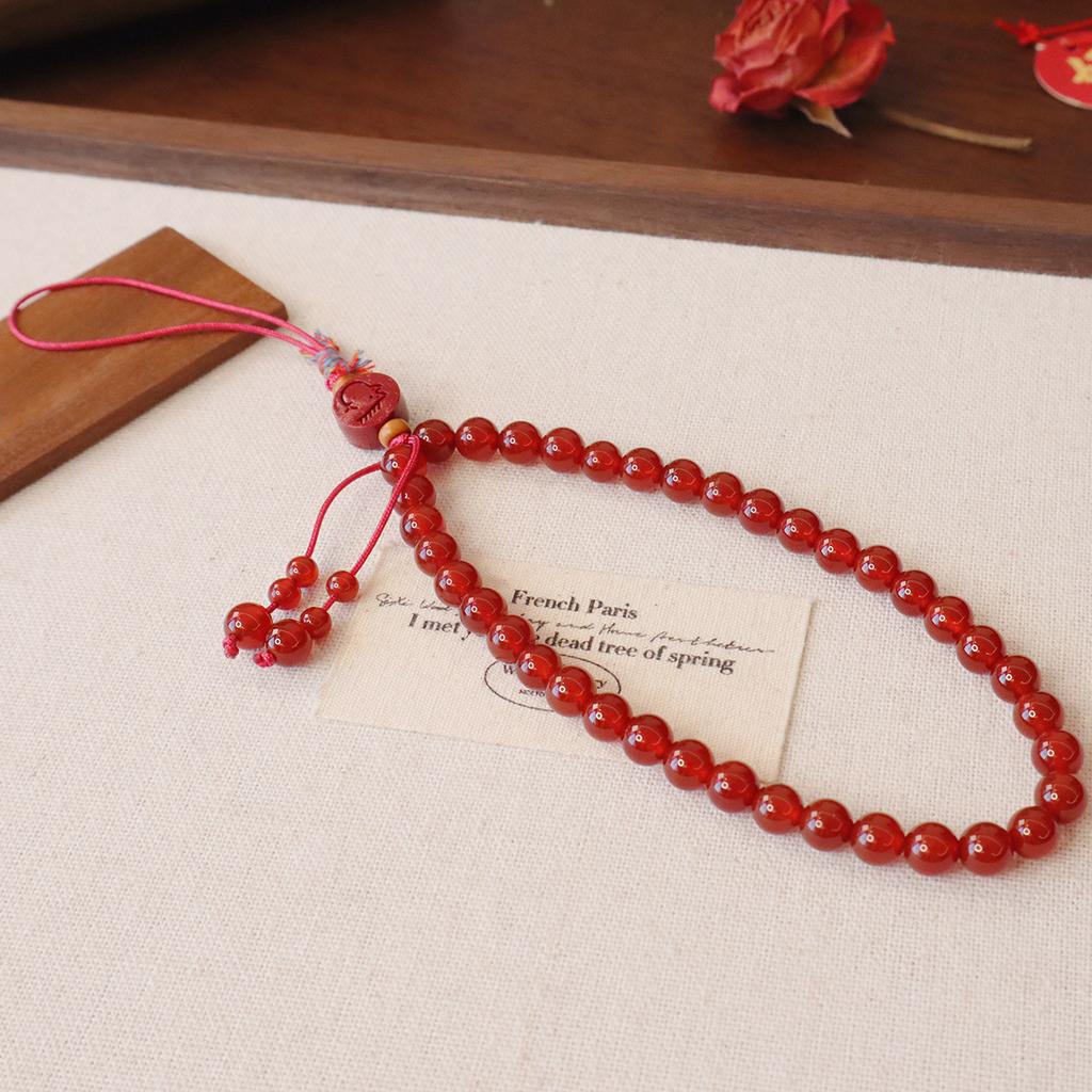 Natural Agate Cinnabar Pony Hand-Woven Bracelet Fashion Women Daily Jewelry Lucky Gift