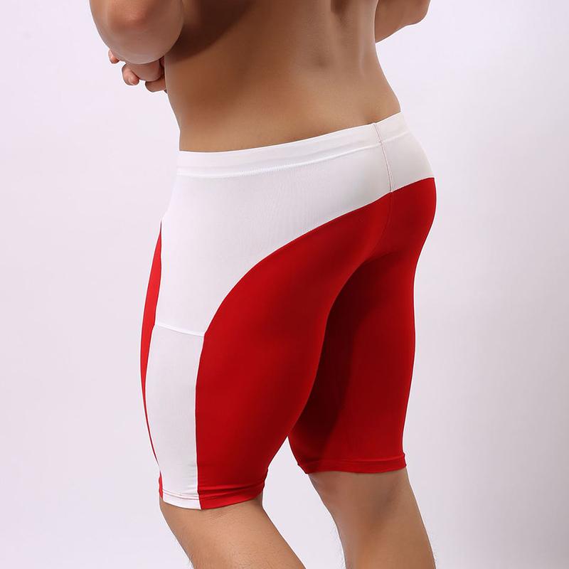 Herren Niedrig sitzende Slim Fit Fitnesshose Mode Kordelzug Color-Block Badehose Bequem eng anliegend Fünf-Punkt-Shorts