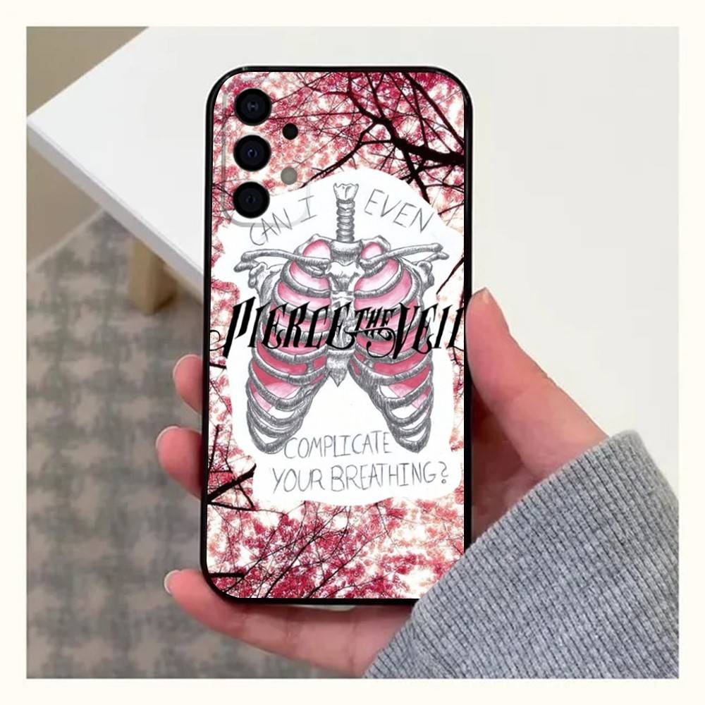 

P-Pierce The V-Veil Phone Case For Samsung Galaxy A20,A21s,A22,A31,A32,A52,A53,A72,73,A80,A91 Soft Black Cover Samsung a72