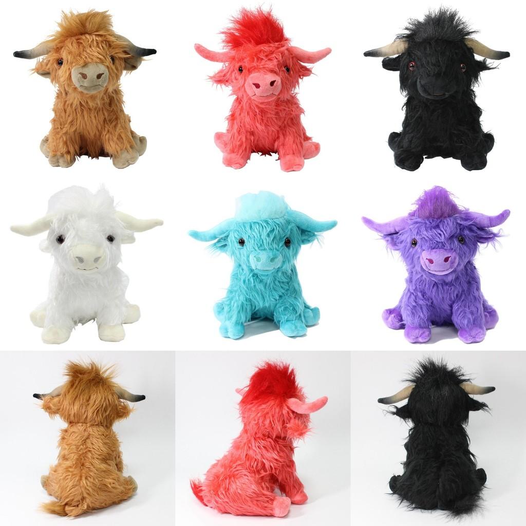 Adorable Highland Cow Plush Toy Realistic Highland Cattle Stuffed Animal In Various Colors