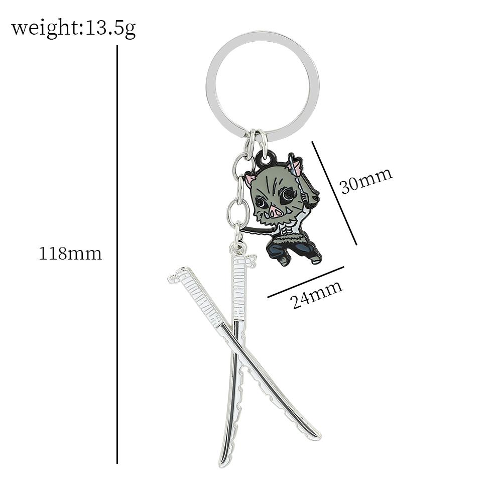 

Anime Keychain Kimetsu No Yaiba Figure Kamado Tanjirou Weapon Pendant Keyring Car Key Holder Jewelry Accessories