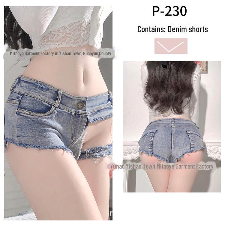 Low Waist Ripped Denim Shorts for Women - Sexy Nightclub Performance Hot Pants