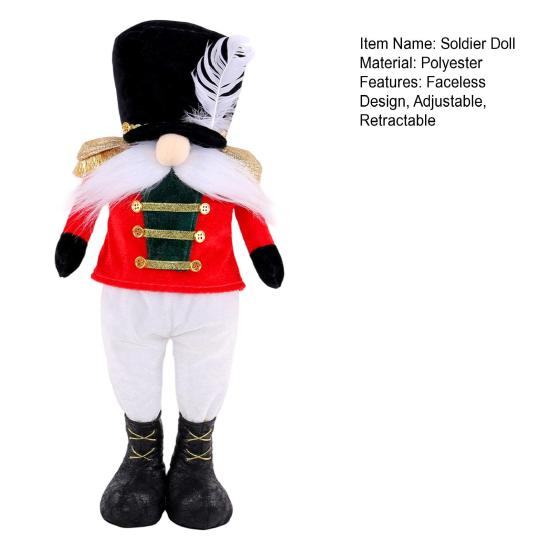Christmas Soldier Telescopic Figure Retractable Height Adjustable Faceless Ornament Christmas Festive Decoration