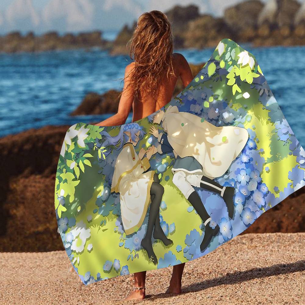 Japanese F-Frieren Anime Big Microfiber Beach Towels Quick Dry Towel Sand Beach Towels Pool Towel for Travel Swim Pool Yoga