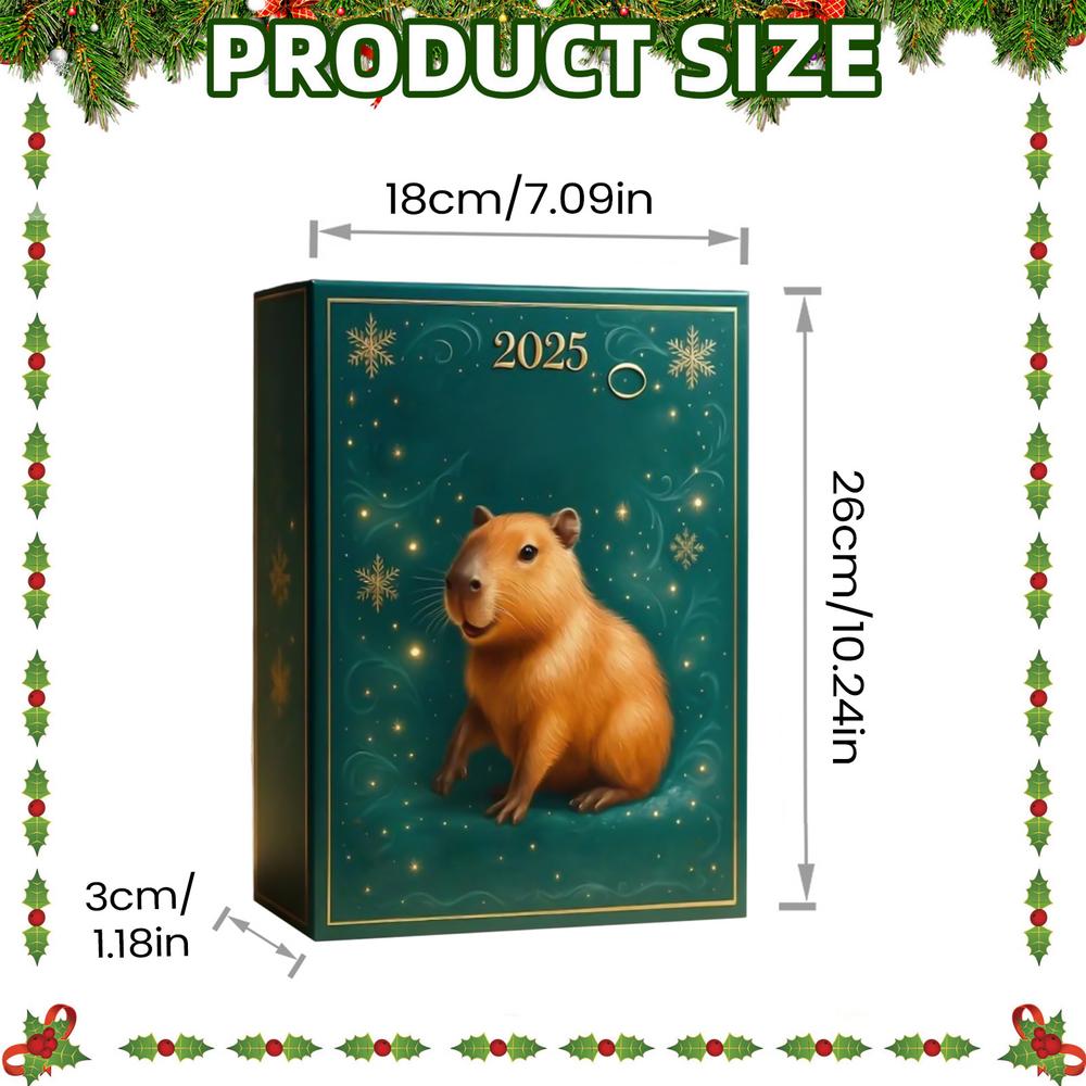 2025 Capybara Christmas Advent Calendar, 24 Days Christmas Countdown Capybara Pendant, 2D Acrylic Flat Pendants, Christmas Gifts