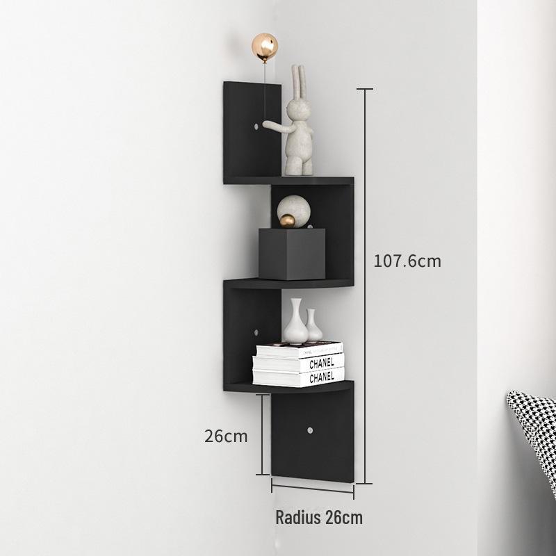 Punch-Free Corner Wall Shelf - Triangular Kitchen Bookshelf & Cabinet