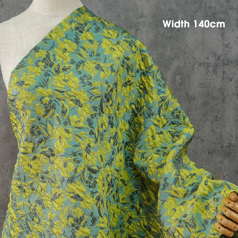 1M Tessuto Floreale Rilievo 3D Retrò Filato Jacquard di Seta Oro Argento Tessuto Tinto in Filo Per Cucito Fai da Te Cheongsam Hanfu Abito Cappotto Completo Borsa