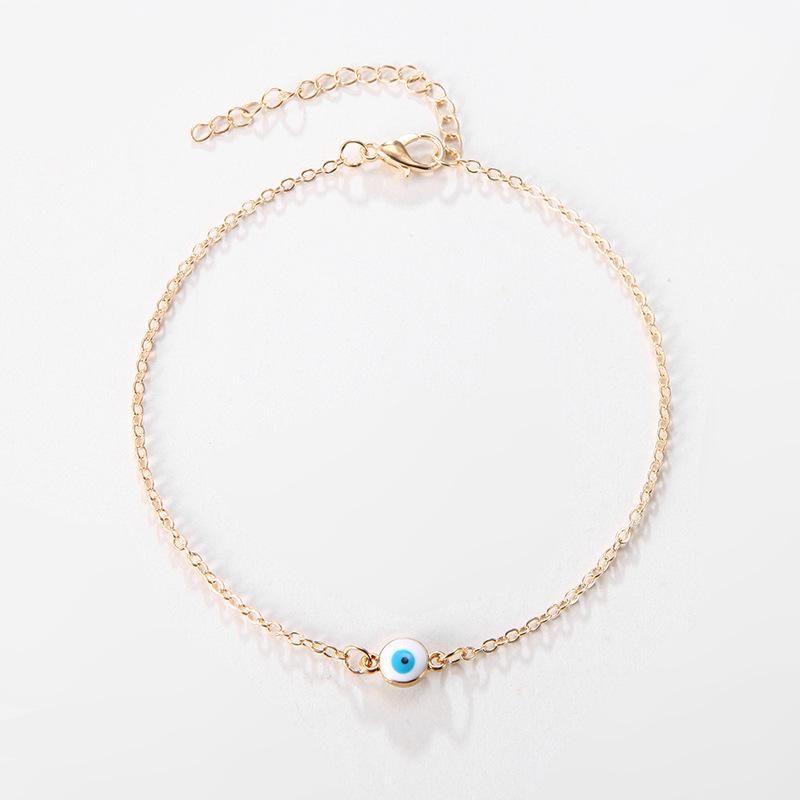 Evil Eye Blue Alloy Plated Women's Foot Jewelry Anklet
