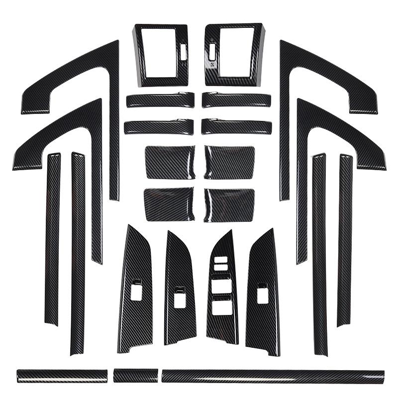 For Toyota Land Cruiser 200 LC200 J200 2008- Fiber Style Door Handle Cover Armrest Trim Interior Styling Upgrade Accessories
