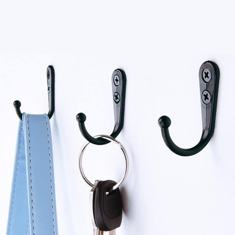 Heavy Duty Alloy Hooks With Screws Wall Mounted Hanging Hangers For Coat Towel Bags Cups Hook Home Storage Rack Holder