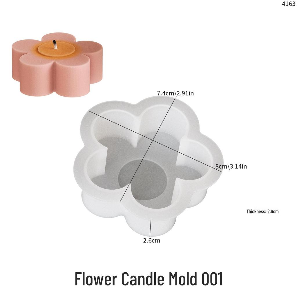 Poppy DIY Epoxy Resin Clover & Petal Candle Silicone Mold
