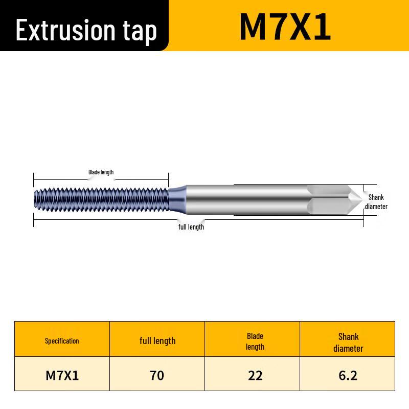 Jundingying M7x1 Black Titanium Coated Machine Forming Tap