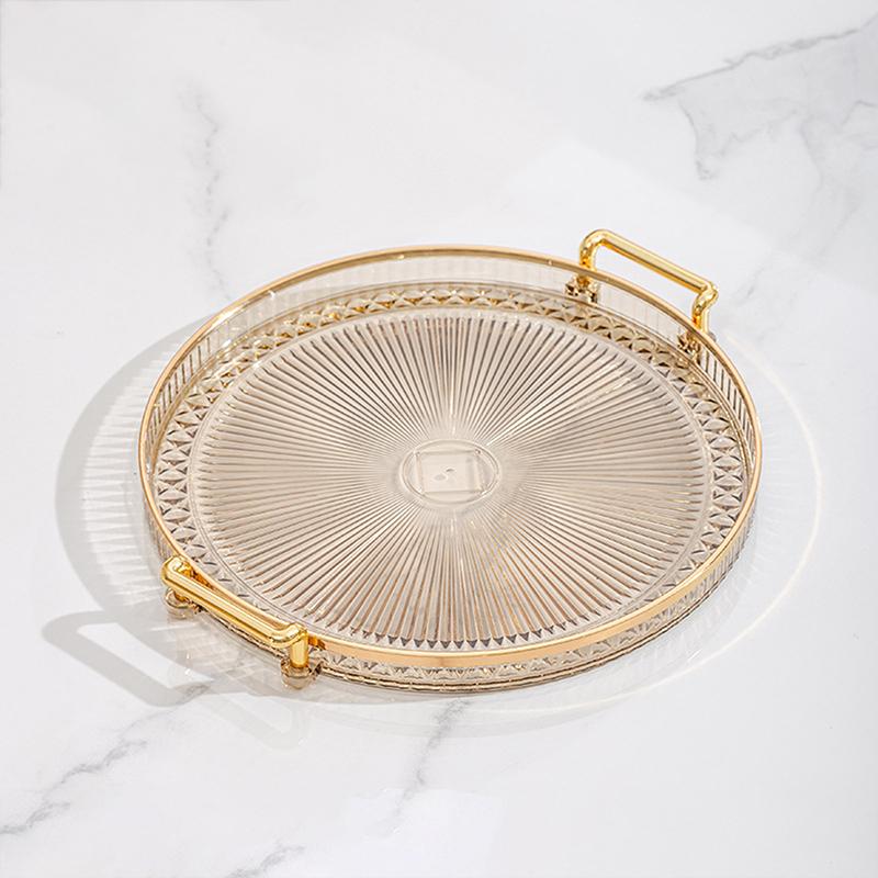 Round Storage Tray Home Living Room Coffee Table Tea Cup Storage Plate Acrylic Tray Aromatherapy Organizer Tray Home Decor