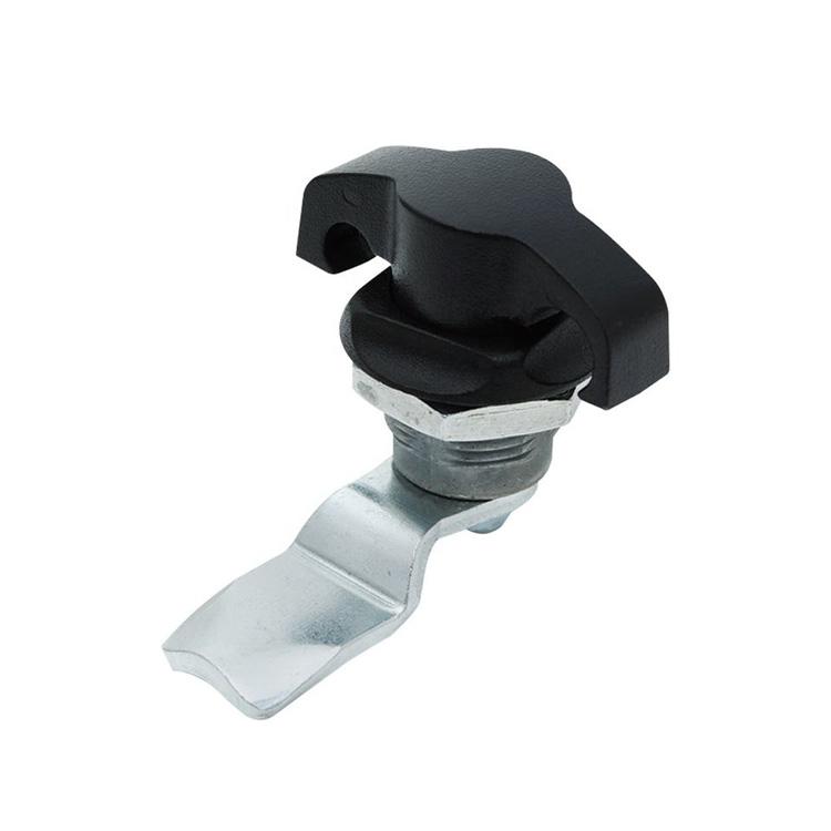 Black Zinc Alloy IP65 Padlockable Wing Handle Quarter Turn Cam Latch for Electrical Cabinet Enclosure Distribution Box Door