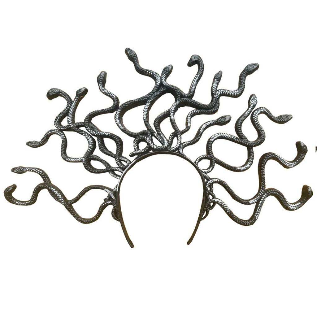 Medusa Halloween Photo Booth Props Metallic Snake Headbands Party Headpiece Crown Headbands for Music Festivals