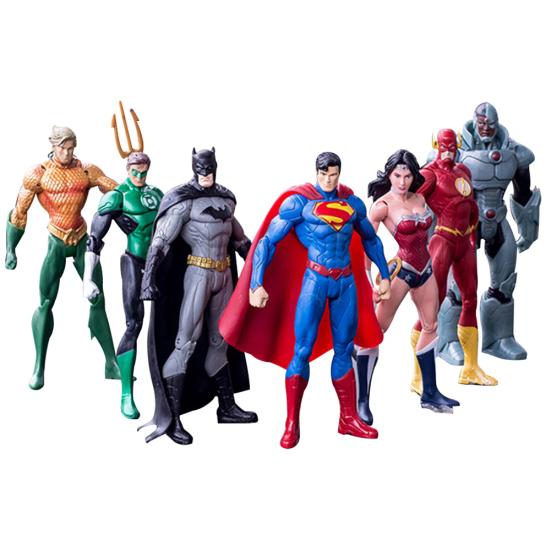 7Pcs/Set DC Justice League Batman Doll Action Figure Mini Statue Toy Collectible