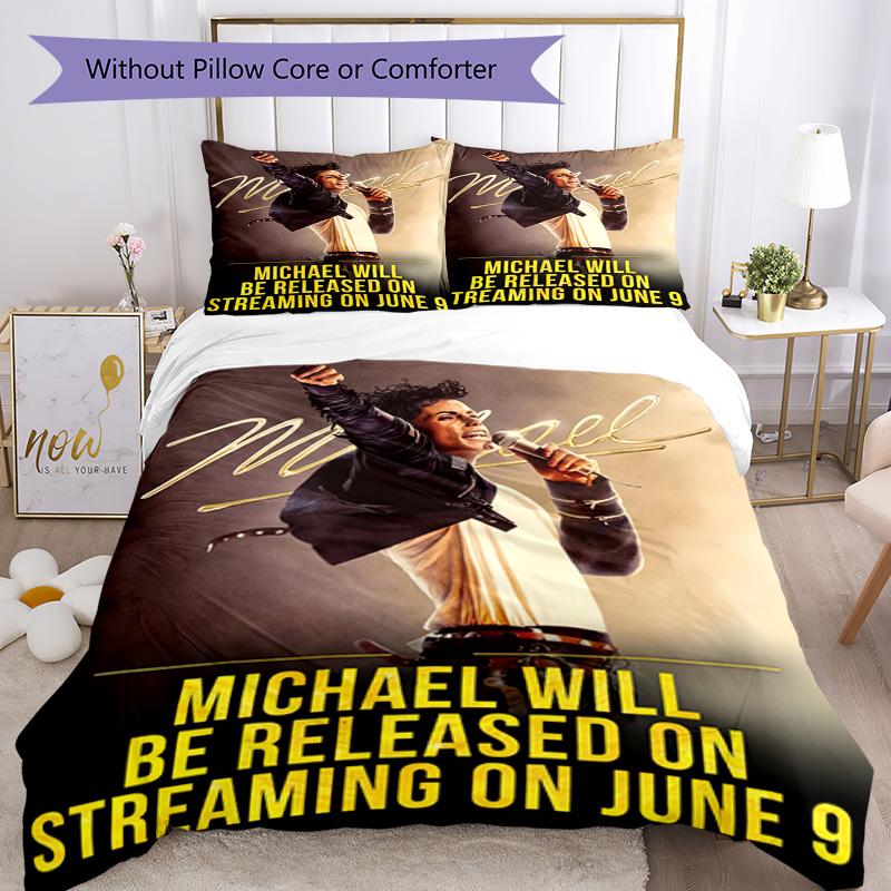 Set Biancheria da Letto Michael Jackson Traspirante Copripiumino con Federe Decorazione per la Casa Regalo di Compleanno