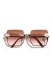 Rimless Glasses Square Metal Women Pearl Sunglasses Feeling Large Frame Gradual Change Sunglasses