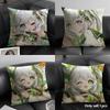 Nahida Genshin Impact Cute Cushion Cover Natural Linen Organic Fabric Double-Sided Printing Sofa Home Decor Gift Pillow Case