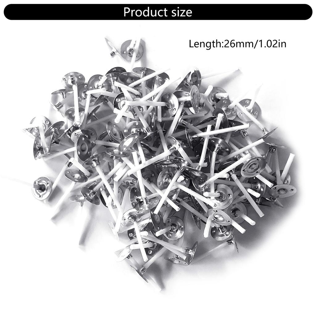 Pack of 200 Pre Tabbed Cotton Candle Wicks with Metal Sustainer Tabs for Decorative Tealight Candle Crafting Supplies