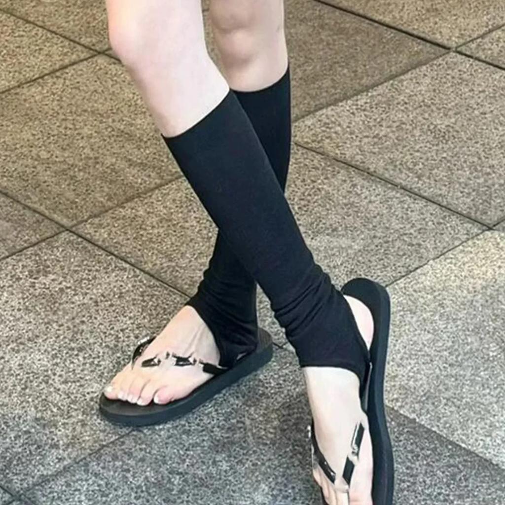 Nuovi scaldamuscoli giapponesi Lolita Y2k Calzettoni Lunghi Donna Tallone Piede Caldo Lavorati a Maglia Al Ginocchio Calzettoni Coprigambe Leggings Donna