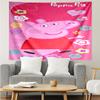 Peppa-Pig Print Tapestry, Backdrop, Easy Setup, Ideal for Bedroom, Office & Living Room, with Aesthetic Wall Hanging Decor.