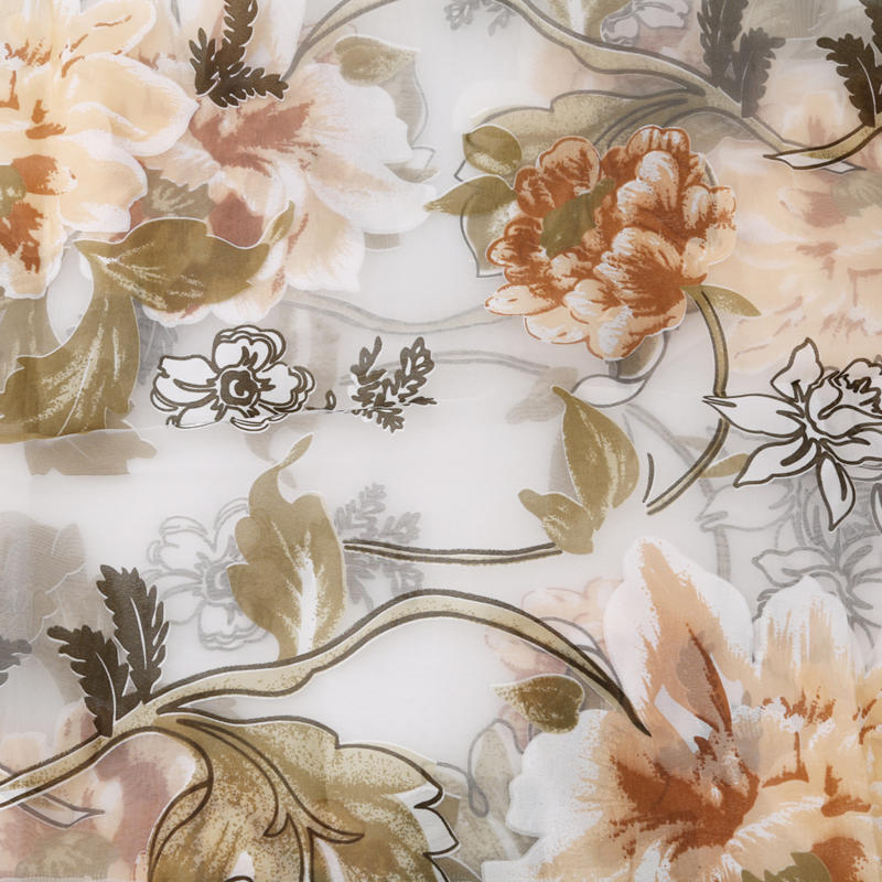 Romantic Floral Tulle Voile Door Window Curtain Drape Decorative Panel Sheer Scarf Valances