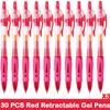 10/100 PCS Roise Retractable Gel Pens Set Black/Red/Blue Ink Ballpoint for Writing Refills Office School Supplies Stationery