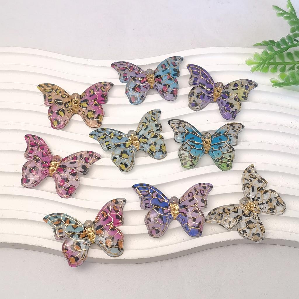New Arrive 100Pcs Colorful Butterfly Flatback Resin Cabochons Embellishments for Hair Clips Scrapbooking Photo Frames Decoration
