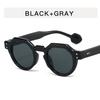 Rivets Decoration Sun Glasses for Men Round Shape Anti-reflective Sunglasses Women Travelling Driving Men Sunglass