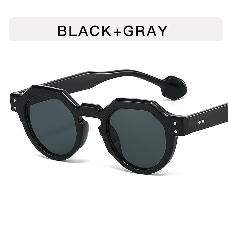 

Солнцезащитные очки с заклепками для мужчин, круглой формы, антибликовые, для путешествий, вождения, мужские