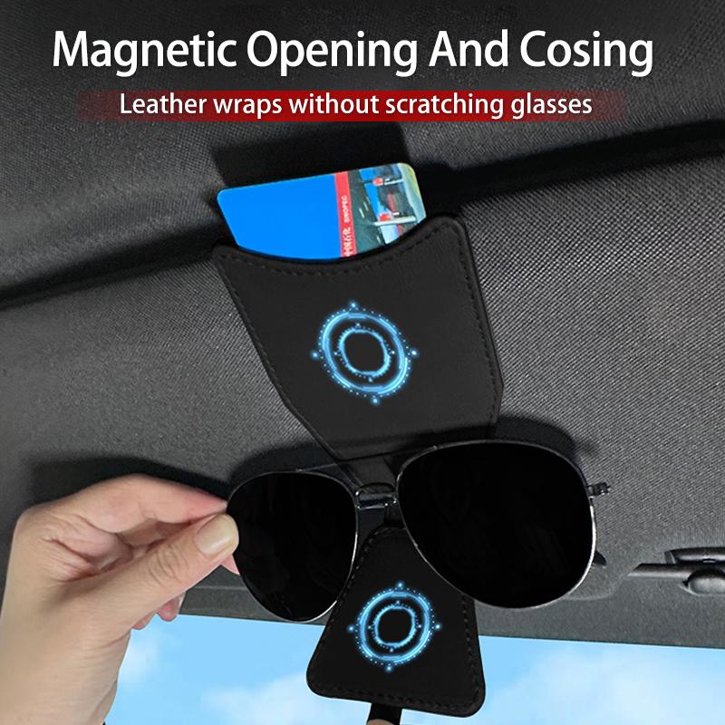 Car Visor Glasses Holder Leather Sunglasses Bag Card Clip Accessories For KIA Sportage Rio Ceed Morning Proceed K5 Sorento Pican NK2