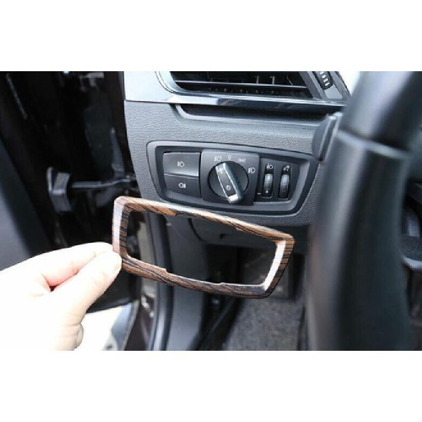 2016- Wood Grain Cover Trim For BMW X1 F48 Car Headlight Switch Control Pine