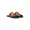 Leather Slide Medium Brown Cutout Detail Su25