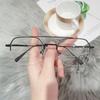 Finished Myopia Glasses Men Metal Double Beam Half Frame Prescription Shortsighted Eyeglasses -1.0 -2.5 -3.0 To -6.0