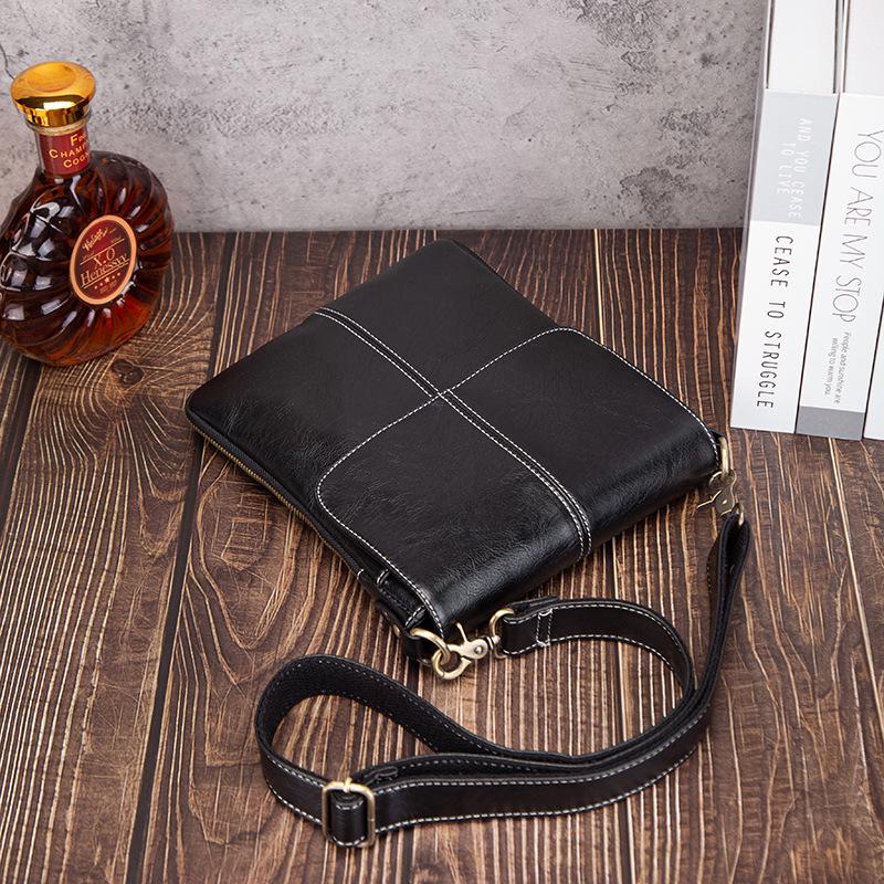 Men's Soft Leather Korean-Style Casual Messenger Bag – Small Vertical Flip Shoulder Bag
