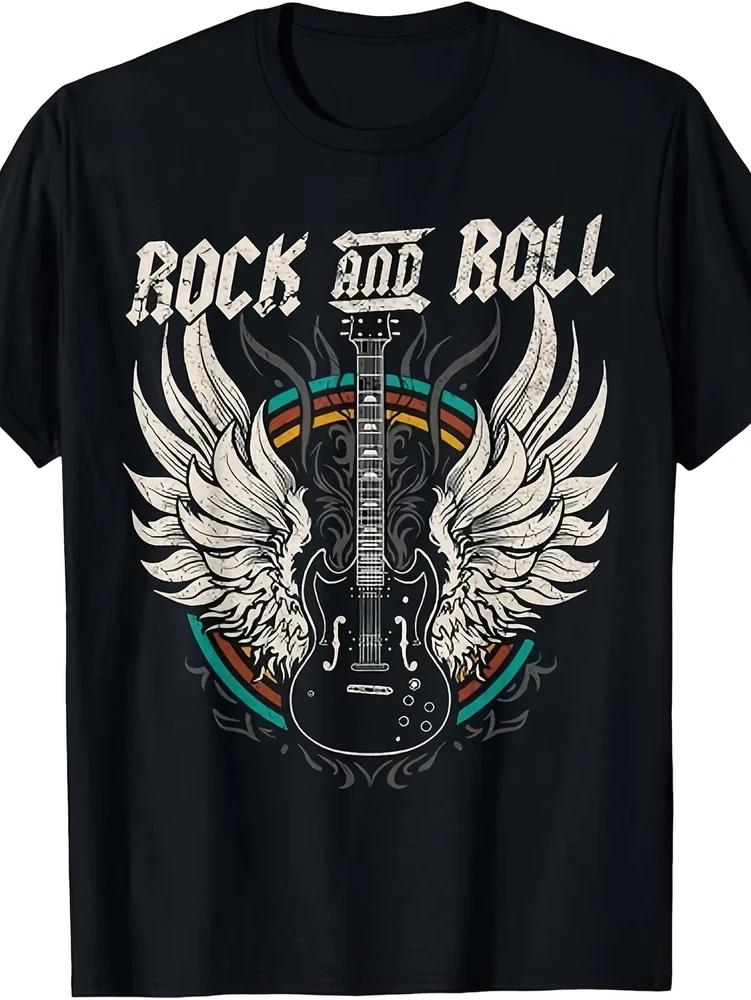 Vintage Rock Guitar Wings Retro Music Tee