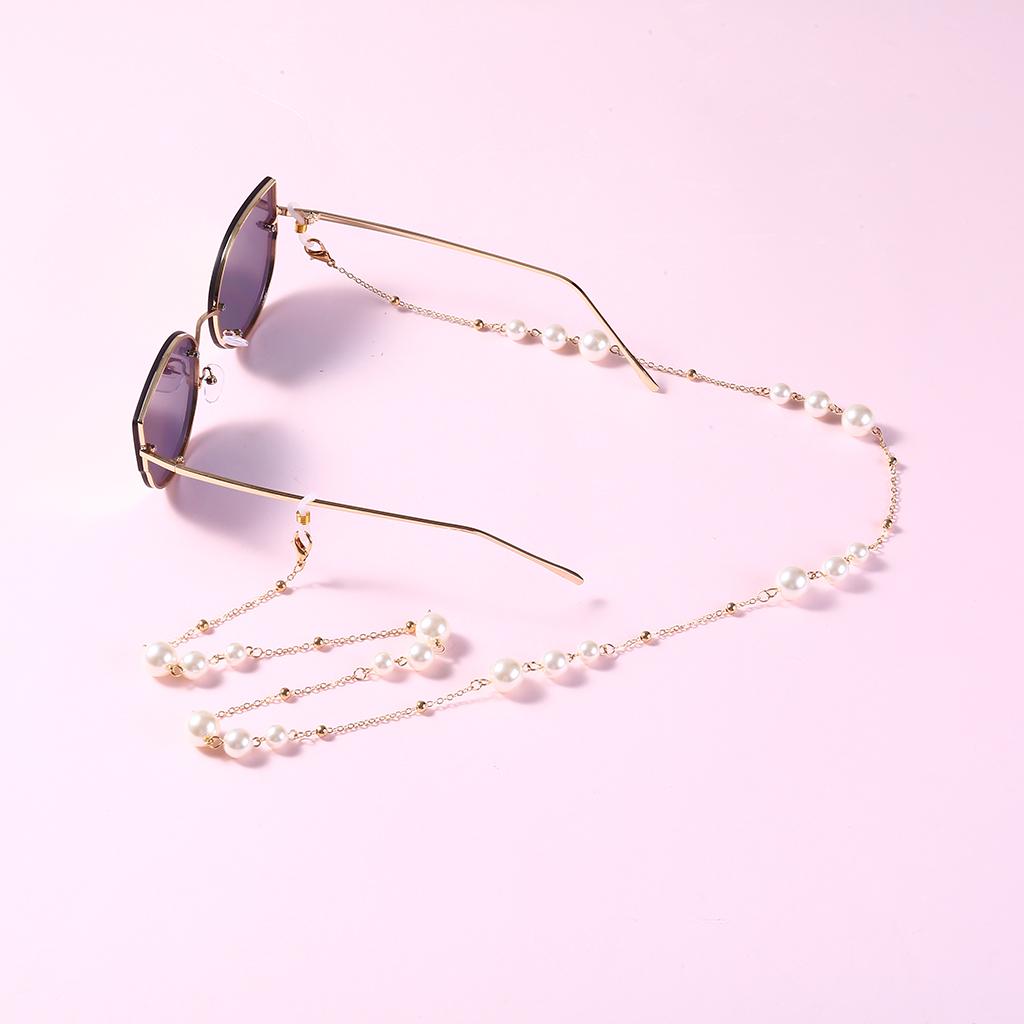 Women Fashion Nonslip Pearl Beads Eyeglass Chain for Glasses Accessories